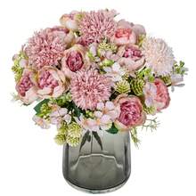 1/3/60pcs Artificial Peony Flower Bouquet, Artificial Flower Bouquet, Suitable For Home, Restaurant, Living Room, Outdoor Garden Decoration, Can Be Used For Wedding, Home Garden And Party Decoration, Artificial Flower, Wedding Bouquet, Bridal Bouquet, Wedding Decoration, Mother's Day Bouquet, Spring Decoration - Bean Paste Color - View 7