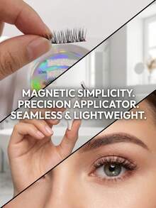 Glue-Free Magnetic False Eyelashes, Criss-Cross Natural 3D Curly, Easy To Apply - Multicolor - View 2