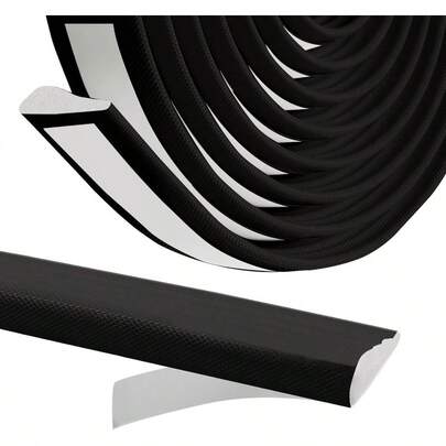 118 Inch Weather Stripping Door Seal Strip, Soundproofing Window Insulation Draft Stopper Foam Tape, Winter Insulation Door Filler (Black)