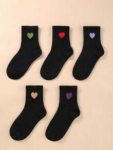 5 Pairs Kids Ankle Socks, Cute & Fun Sports Running Socks, Children Gift - Black - View 6