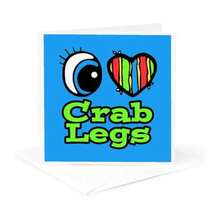 Dooni Designs - Tarjetas de felicitación con diseño de corazón y ojo con texto en inglésI Love Crab Individual Greeting Card - como en la imagen - Ver 2