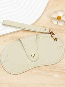 1/3pcs Eyeglasses Storage Pouch, Leather Glasses Case, Fashion Glasses Portable Carrying Bag, Hanging Myopia Glasses Organizer, Cute Bag Charm, Shockproof Eyewear Sleeve, Anti-Lost Protective Cover - Multicolor - View 12