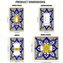 1个波西米亚风花卉几何印花开关面板盖，1/2位通用型，PC塑料材质，易于安装，防刮擦，适用于农舍/乡村/卧室电源插座装饰面板，异域复古家居饰品 - A - 查看 2