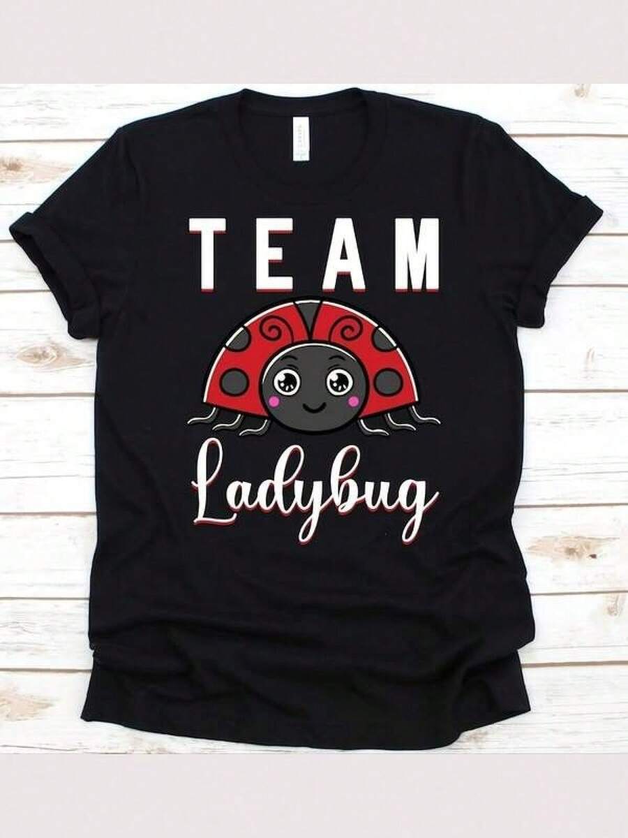 Team Ladybug Shirt, Cute Ladybug Collector Gift, Lady Bug TShirt, Entomology Gift, Bug Collecting T-Shirt, Bug Collector Gift, Insect TShirt - Black - View 1