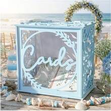 Elegant White PVC Wedding/Graduation Card Holder Box With Slots And Acrylic Window - Perfect For Reception, Party, Birthday Decor, Best Choice For Christmas And Thanksgiving - 1PC - View 2