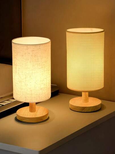 1 chiếc đèn bàn trang trí phong cách Bắc Âu hiện đại bằng gỗ nguyên khối và vải, đèn ngủ phòng ngủ, đèn ngủ phòng học, ký túc xá, vật trang trí sáng tạo, thích hợp cho chiếu sáng phòng, đèn ngủ, quà tặng Giáng sinh, Phục sinh, Lễ Tạ ơn và Ngày Valentine.
