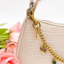 Vintage Gold Bag Charms Purse Extender Chain Floral Cute Wallet Keychain Accessories For Women's Handbags Bags Jeans - Vàng với họa tiết quả anh đào và khối lập phương màu hồng - Xem 8