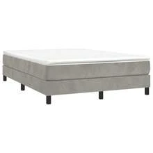 vidaXL Boxspringbettgestell Hellgrau 140x190 cm Samt - Grau - Übersicht 3