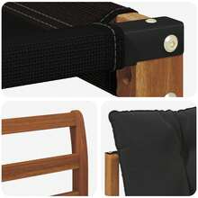 vidaXL Outdoor-Sofagarnitur mit Kissen 7 pcs Natürlich und Schwarz - A - Übersicht 9