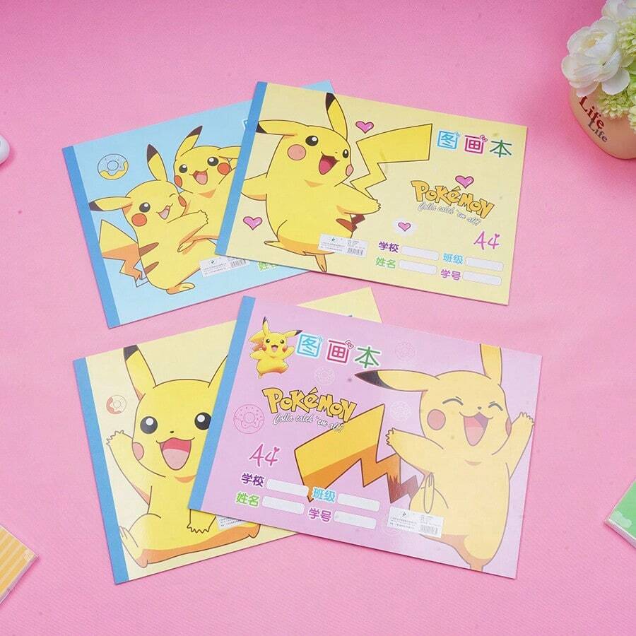 pokemon A4宝可梦素描本，卡通涂鸦绘画笔记本，练习书写绘画草稿本（随机发货1本） - 彩色 - 查看 1