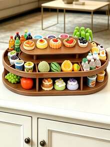 1pc 1:12 Scale Dollhouse Miniature Storage Rack Display Rack For Drinks, Fruits And Food Sundries Simulated Dollhouse Miniature Display Shelf (Miniatures On The Display Rack Are NOT Included) Entrance Decorations, Desks, Office Desks, Decorative Racks - Multicolor - View 6