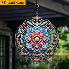 1 chiếc chuông gió Mandala 3D có móc xoay 360°, không cần điện, không kèm pin. - A - Xem 3
