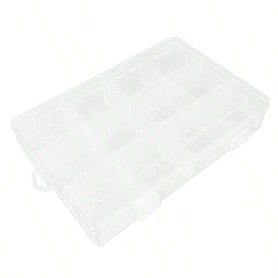 Small Fishing Tackle Box 12 Clear Plastic Parts Organizer With Adjustable Dividers Transparent Organizer Tray Organizers And Storage Box For Tackle Bead - Transparent - View 1