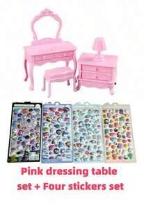 1pc Mini Furniture Bedroom Scene Dollhouse Accessory - Vanity, Nightstand, Vanity Desk, Miniature Decor [Some Parts Random, Color Difference May Occur] - Multicolor - View 9
