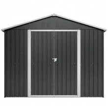 Metal Garden Shed/Tool Shed 240x192.3x191 Cm With Sliding Door & 4 Vents, Lockable Garden Shed - Black - View 12
