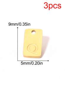 3 mặt dây chuyền chữ cái vuông bằng thép không gỉ khắc chữ tiếng Anh, dùng để tự làm vòng cổ, phụ kiện trang sức. - mặt dây chuyền - Xem 43
