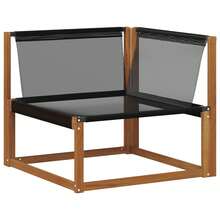 vidaXL Outdoor-Sofagarnitur mit Kissen 7 pcs Natürlich und Schwarz - A - Übersicht 4