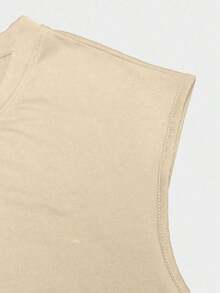 Manfinity Dauomo Men's Sleeveless Round Neck Tank Top, Fashionable For Summer Shirts For Men - Khaki - View 3