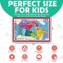 USA Map Educational Placemat - Learn All 50 United States Geography - Fill-In-Blank Practice On Back - Made In USA - Double-Sided, Waterproof Wipeable - 11.5x 17.5 - 美國 - 查看 8