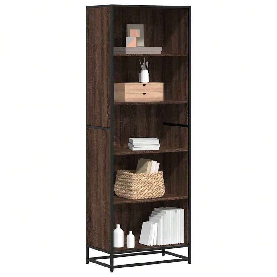 vidaXL Bücherregal Braun Eichen-Optik 60x35x170,5 cm Holzwerkstoff - Braun - Übersicht 1