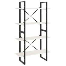 vidaXL Bücherregal 4 Böden Weiß 80x30x140 cm Massivholz Kiefer - Weiss - Übersicht 2