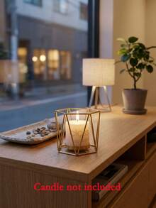 Candle Holders/Candlesticks, Geometric Artificial Iron Metal Vertical Four Season Universal Candle Holder, Aromatherapy Candle Cup, Suitable For Outdoor Courtyard Decoration, Office Desktop Decoration, Aromatherapy Candle Cup, Room Atmosphere, Wedding, Family Gathering, Party, Confession And Dining Table Decoration, Home Dining Table Center Candlelight Dinner Decoration, Romantic Atmosphere Decoration, All Year Round Universal - Simple and Stylish - View 20