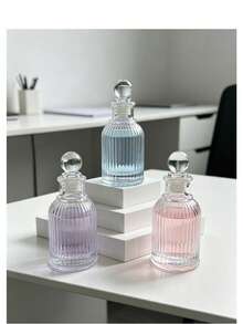 6/3/1pc Creative Vertical Striped Glass Perfume Spray Bottle, Suitable For Home-Made Perfume Sample Gift Packaging Display Bottle, Business Travel Outdoor Makeup Moisturizing Spray Bottle, Minimalist Portable Large Capacity Travel Refillable Bottle, Refillable Bottle And Storage Bottle - Multicolor - View 8