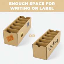 5 Pack Cardboard Parts Bins Boxes Kraft Cardboard Storage Bins With Dividers For Inventory Organization Parts Garage Warehouse Or Home Cubby - Brown - View 5