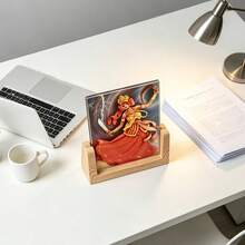 1 Set Plato de cristal y base de grano de madera con luz nocturna LED alimentada por USB, 1 Pieza Bola de cristal con tortuga marina grabada en láser 3D con base de madera, adecuado como regalo para amigos, colegas, esposa, padres, Navidad, San Valentín, conmemoración de vacaciones, decoración del hogar | Luz nocturna con bola de cristal grabada en láser 3D con base LED con control táctil, figura de cubo de animal, adecuada para decoración del hogar | Navidad, San Valentín, cumpleaños - Multicolor - Ver 5