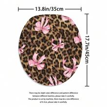 2D Flat, 2D Flat, 4pcss Bow Leopard Print Shower Curtain Set, 2D Flat Printing Bathroom Partition Curtain, Home Decoration, Modern Home Curtain Decoration Housewarming Gift, Shower Curtain Toilet Bathroom 4pcs Set, Bathroom Supplies - A - View 9