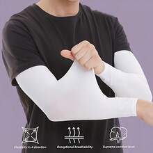 Mangas de Protección Solar Refrescantes, Tela Elástica Transpirable de Secado Rápido, Ajuste Ceñido, Ideal para Deportes de Verano y Ciclismo - 1 unidad - Ver 6