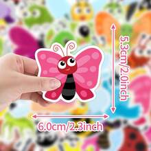 50pcs Cute Cartoon Spring & Summer Doodle Stickers, Insect Stickers, Fun Cartoon Insect Stickers, Suitable For Water Bottles, Guitars, Luggage, Phone Cases, Laptops, Skateboards, Gifts & More Decoration - D - View 4