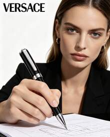 Versace Olympia Ballpoint Pen With Twist Mechanism Blue Ink Pen With Fine Tip Luxury Gift For Unisex - Round - View 3