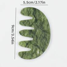 1把天然石梳，用于头皮按摩、刮痧，呵护头部和头发健康，放松身心。多功能手持按摩工具。理想的家用或专业按摩器。 - 彩色 - 查看 4