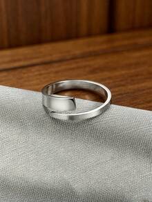 MONALLY 18 Karat vergoldete Edelstahl offene verstellbare Mode minimalistische stapelbare Ringe, hypoallergen zarte kleine Ausführung für den täglichen Gebrauch - Silber - Übersicht 8