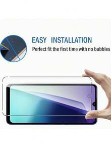 2 piezas - 99% de transparencia, reproducción de color precisa, protector de pantalla de alta definición, adecuado para Redmi/ y la mayoría de las series, diseñado para uso diario, hecho de vidrio templado con excelentes propiedades resistentes a los arañazos, protege la pantalla del teléfono de arañazos cuando se coloca en bolsillos, bolsas o al entrar en contacto con objetos pequeños - transparente - Ver 3