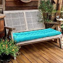 Cojín de Tumbona 67 x 19 Pulgadas - Suave para Gravedad Sofá y Muebles de Césped - 6 Corbatas para Exteriores Interiores Patio Hogar - Sin Reposacabezas Azul - Lago azul - Ver 7