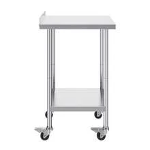 VEVOR 24 X 24 X 40 Inch Stainless Steel Work Table, Commercial Food Prep Worktable With Casters, Heavy Duty Prep Worktable, Metal Work Table With Adjustable Height For Restaurant, Home And Hotel - 24 X 24 X 40 Inch - View 8