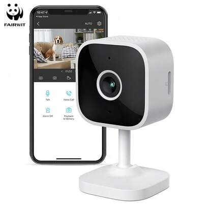 PANDA 1080P高清视频安防摄像头，带音频和夜视功能，支持2.4G WiFi，适用于家庭安防，可连接智能手机，支持双向视频监控、录像、婴儿监护、APP控制、移动侦测/追踪、监控、宠物摄像头等功能。