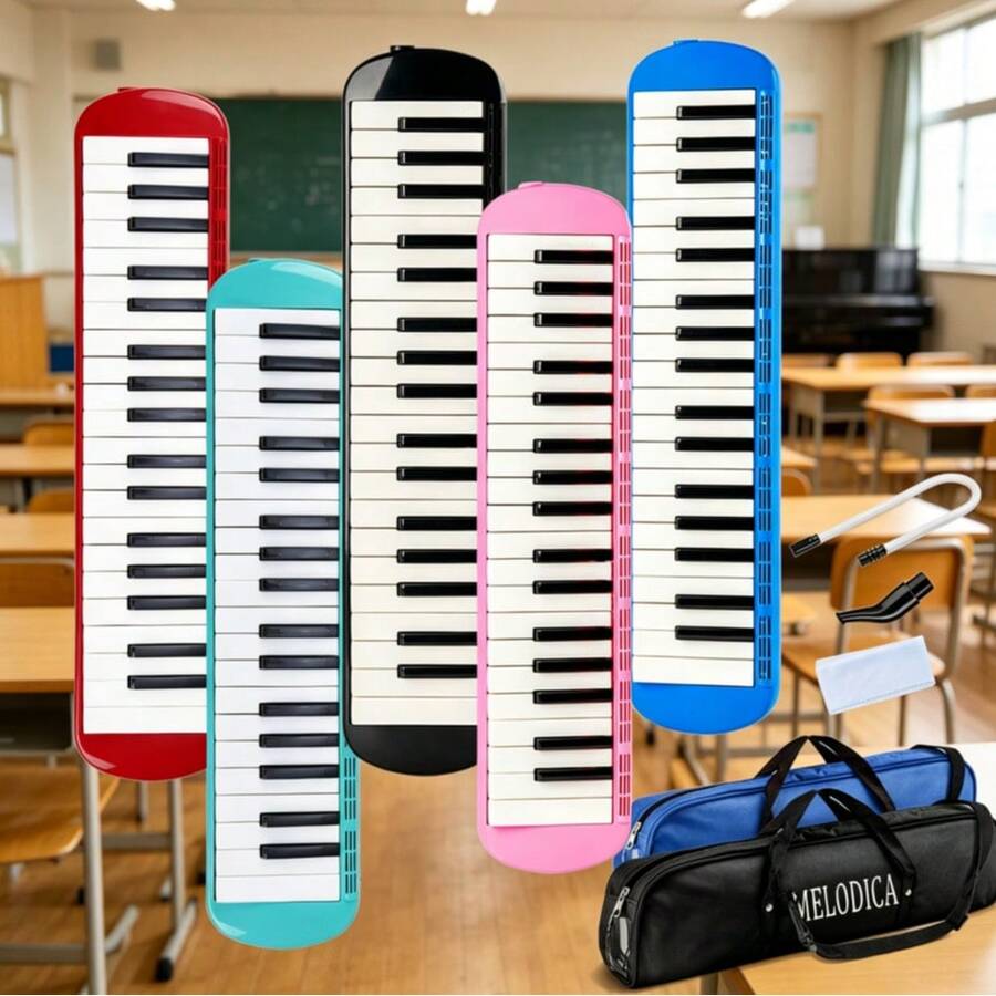 37-Key Accordion With Mouthpiece, Air Piano Keyboard Musical Instrument, Comes With Carrying Bag - Multicolor - View 1
