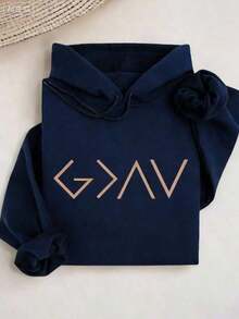 God Is Greater Than The Highs And Lows Hoodie, Christian Hooded, Religious Gift, Church Women Hoodies, Bible Quote Hooded, Jesus Long Sleeve Hoodie. TD1105 Comfortable Cotton Women's Autumn Clothing - Màu xanh hải quân - Xem 5