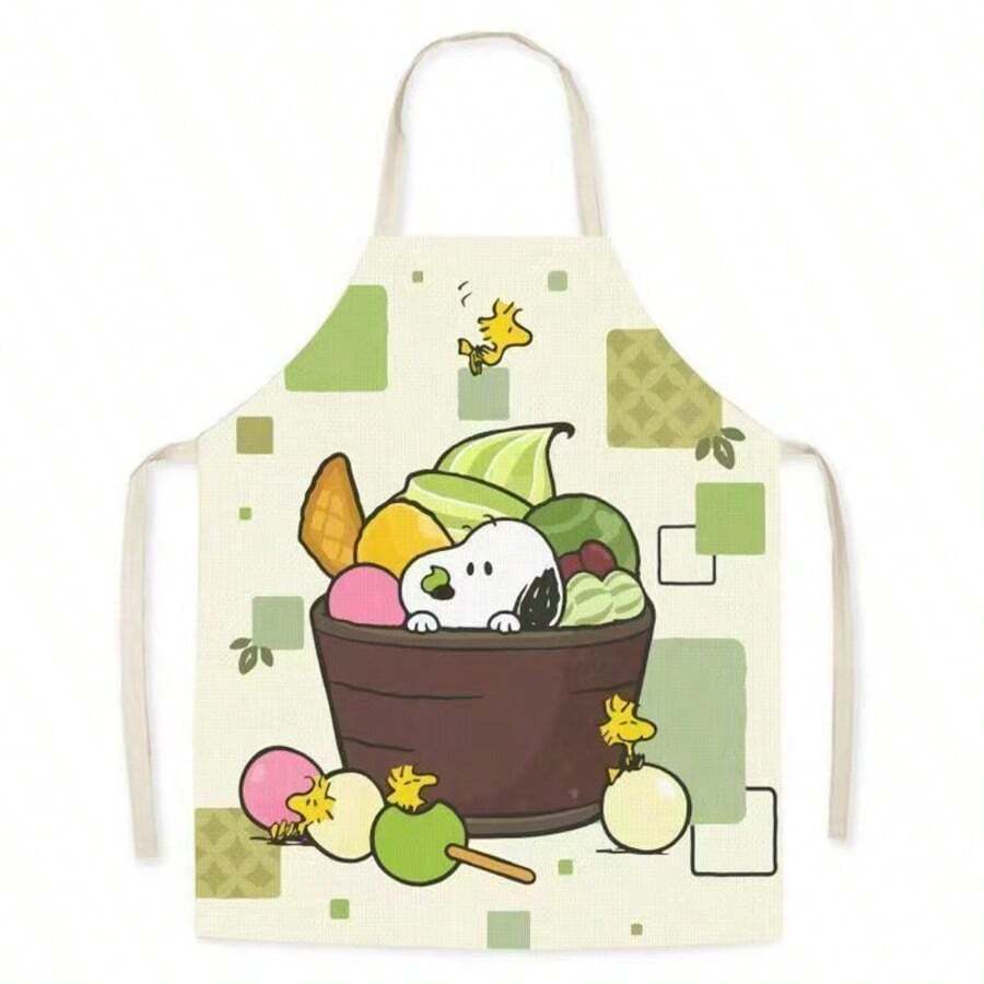 1 chiếc tạp dề Snoopy dễ thương, thời trang, kiểu dáng studio, không tay, có túi, chống bám bẩn, chống dầu mỡ, thích hợp sử dụng trong nhà bếp. - Nhiều màu - Xem 1