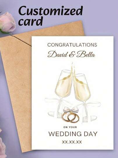 1pc Customizable Greeting Card With Envelope - Can Add Text, Photos Or Design Your Own. Can Be Customized As Folding Birthday Card, Thank You Card, Wedding Invitation Card, Etc. Suitable For Gifting To Women, Men, Family, Friends, Students, Employees, Clients, Etc. Applicable For Anniversary, Graduation, Wedding, School, Business/Work/Office Occasions
