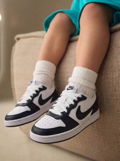  NIKE COURT BOROUGH LOW RECRAFT Kid's Sneakers White/Black DV5456-131