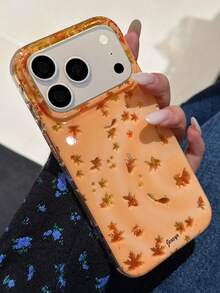 Casing Ponsel Mewah Motif Ikan Mas Bergelombang yang Menguntungkan, Kompatibel dengan iPhone 17 Pro Max 16 15 14 13 Pro Max 14 15 16 17, Casing Belakang Ponsel Tahan Guncangan dengan Tekstur Daun Maple Vintage, Hadiah Hari Ibu - ikan mas - View 8