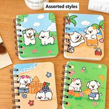 4 piezas (patrón aleatorio) Cuaderno de hojas sueltas con diseño de cachorrito de dibujos animados, cuaderno en blanco A7, regalo de papelería para estudiantes, pequeño regalo, cuaderno de gatitos, suministros escolares, regalo de regreso a clases - Multicolor - Ver 6