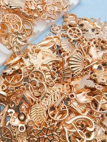 1 Packung sortierte goldfarbene Metall Seestern & Schmetterling DIY Anhänger Charms, für Schmuckherstellung Zubehör - Verschiedenfarbig - Übersicht 4