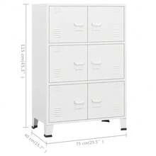 vidaXL Lagerschrank Industrial Weiß 75x40x115 cm Metall - Weiss - Übersicht 10