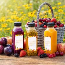 Tomnk 12/36/42/56/72/100/160pcs 16oz Plastic Juice Bottles With Caps, Reusable Juicing Bottles, Clear Empty Containers For Drinks, Smoothies And Other Beverages, Kitchenware, With Funnel, Cup Brush, Sticker - 清除 - 查看 9
