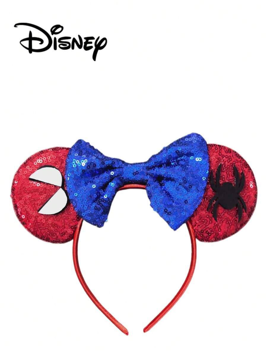 Disney 1个红色+蜘蛛图案+蓝色亮片发箍,红色+蜘蛛图案+蓝色亮片发箍 - 节日派对发箍、头饰、趣味拍照道具,适合游乐园、生日派对、复活节活动、主题派对、可爱蝴蝶结卡通发饰、公主装扮配饰、节日、旅行 - 彩色 - 查看 1